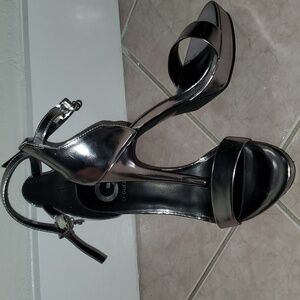 GUESS Silver High heels. Size 7.5 ,worn twice.